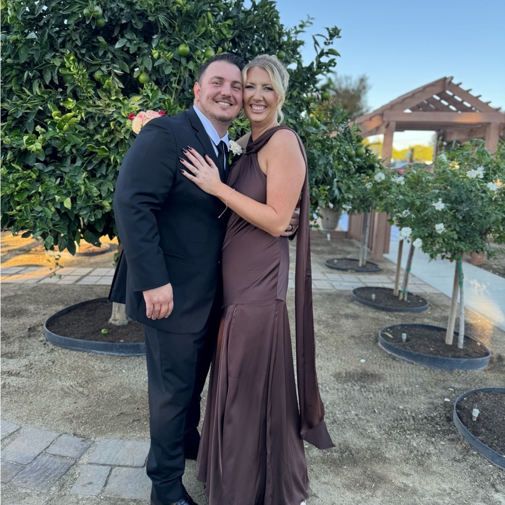 Elegant Brown Evening Gown